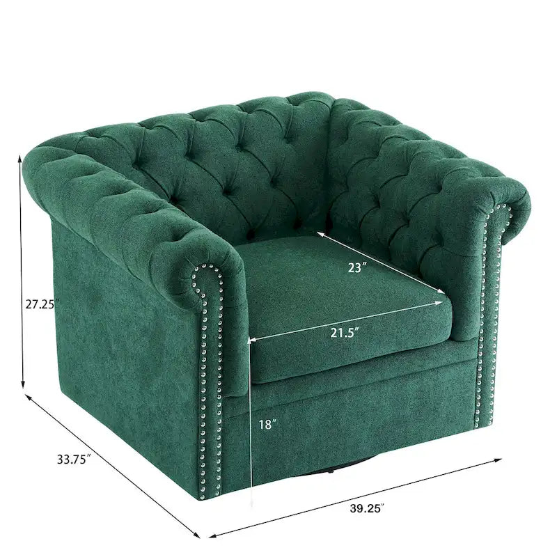 Fauteuil club pivotant capitonné Chesterfield Wiers par Christopher Knight Home