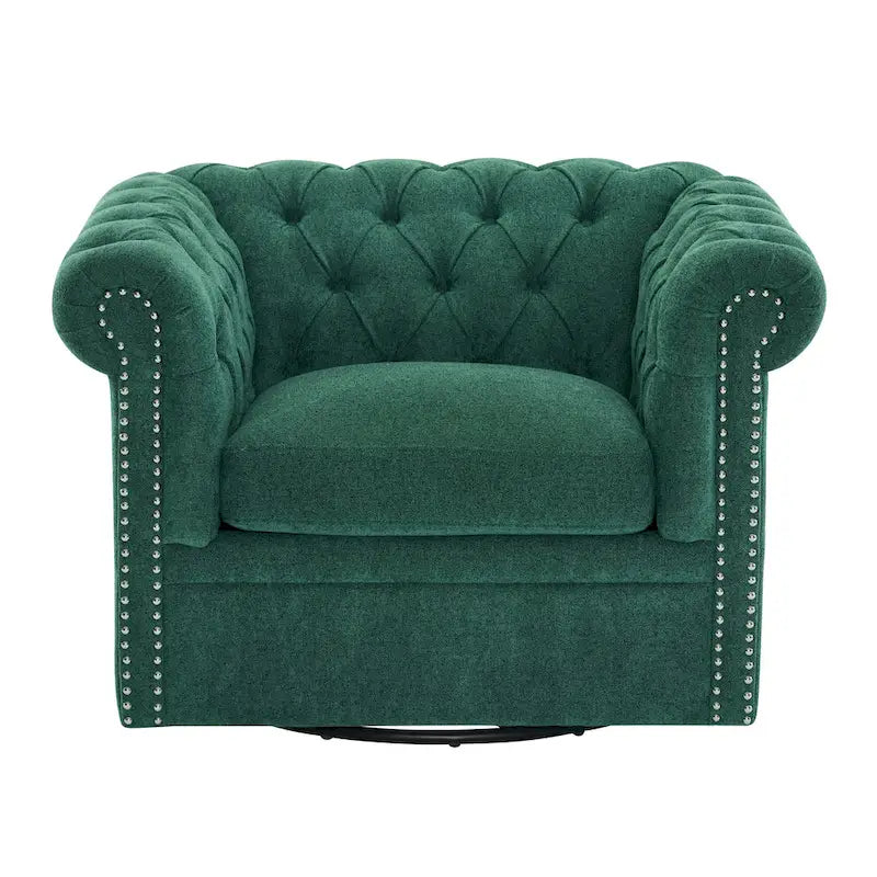 Fauteuil club pivotant capitonné Chesterfield Wiers par Christopher Knight Home