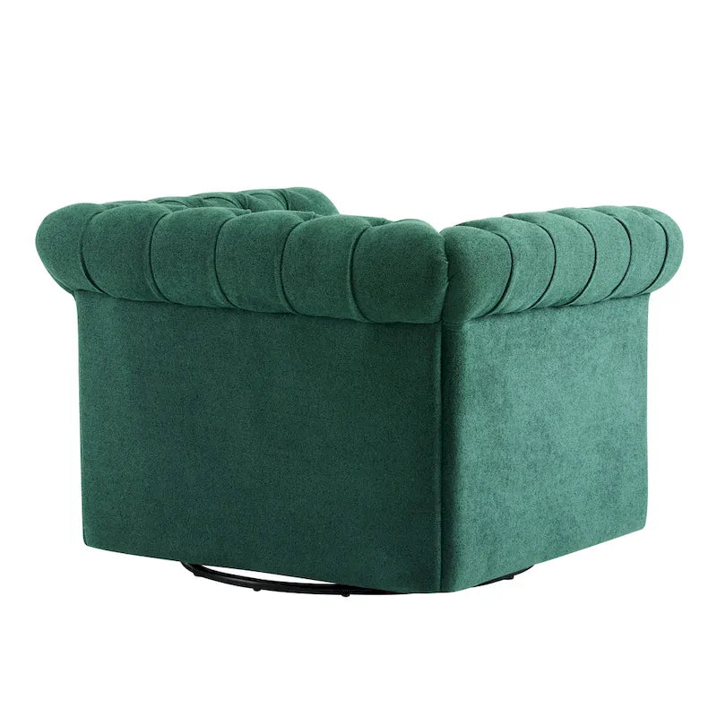Fauteuil club pivotant capitonné Chesterfield Wiers par Christopher Knight Home