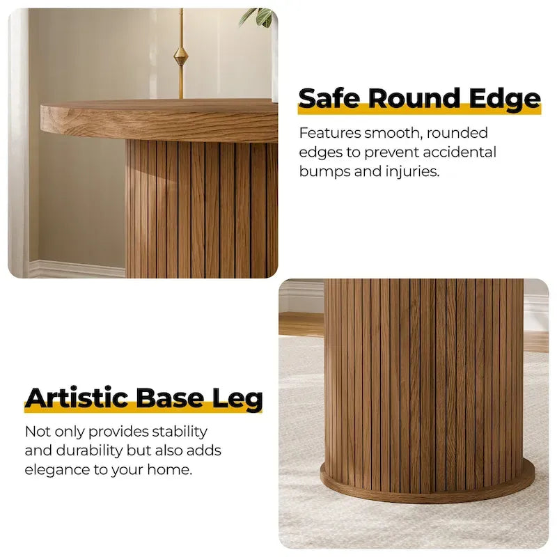 Petite table de salle à manger Tambour avec étagère de rangement à trois niveaux, table de bar ronde de 91 cm de haut - Non disponible