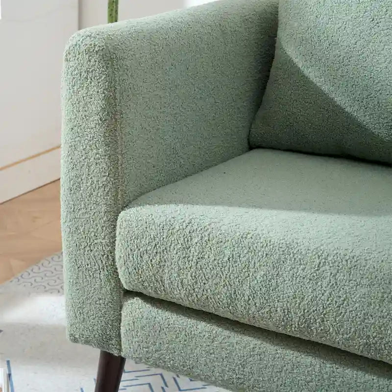 Fauteuil moderne rembourré de 68 cm avec pieds en bois massif et coussin lombaire