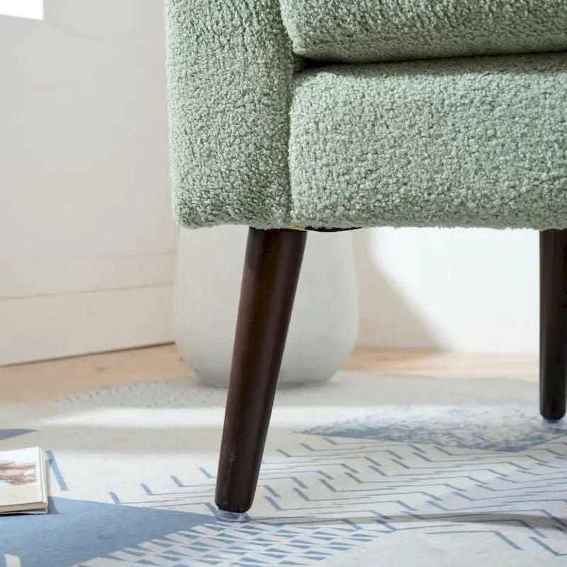 Fauteuil moderne rembourré de 68 cm avec pieds en bois massif et coussin lombaire