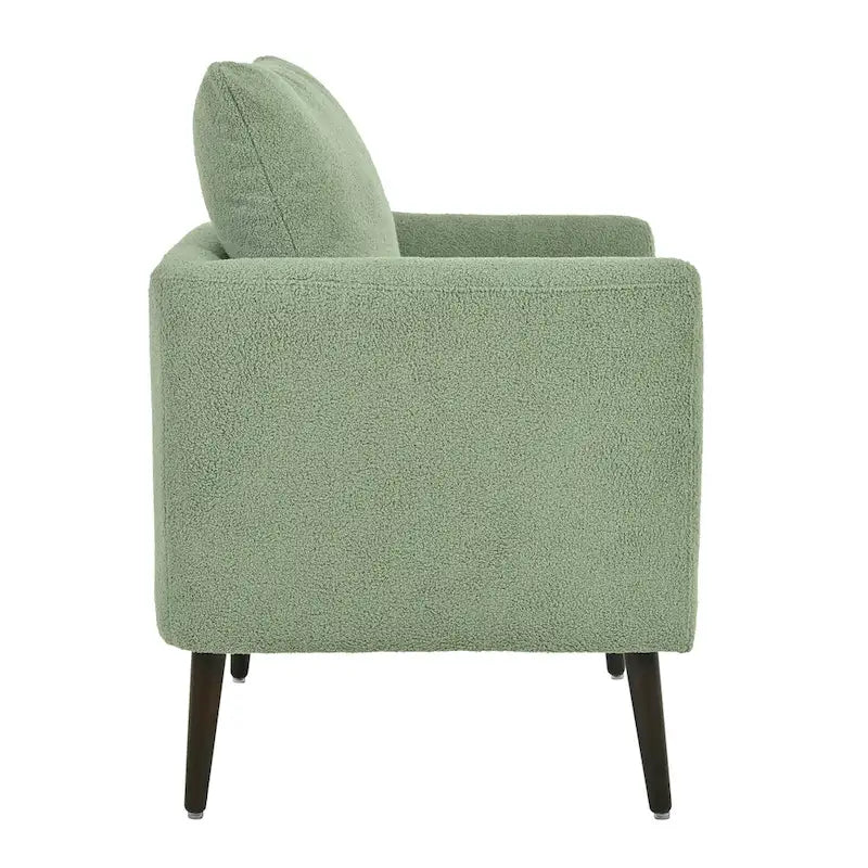 Fauteuil moderne rembourré de 68 cm avec pieds en bois massif et coussin lombaire