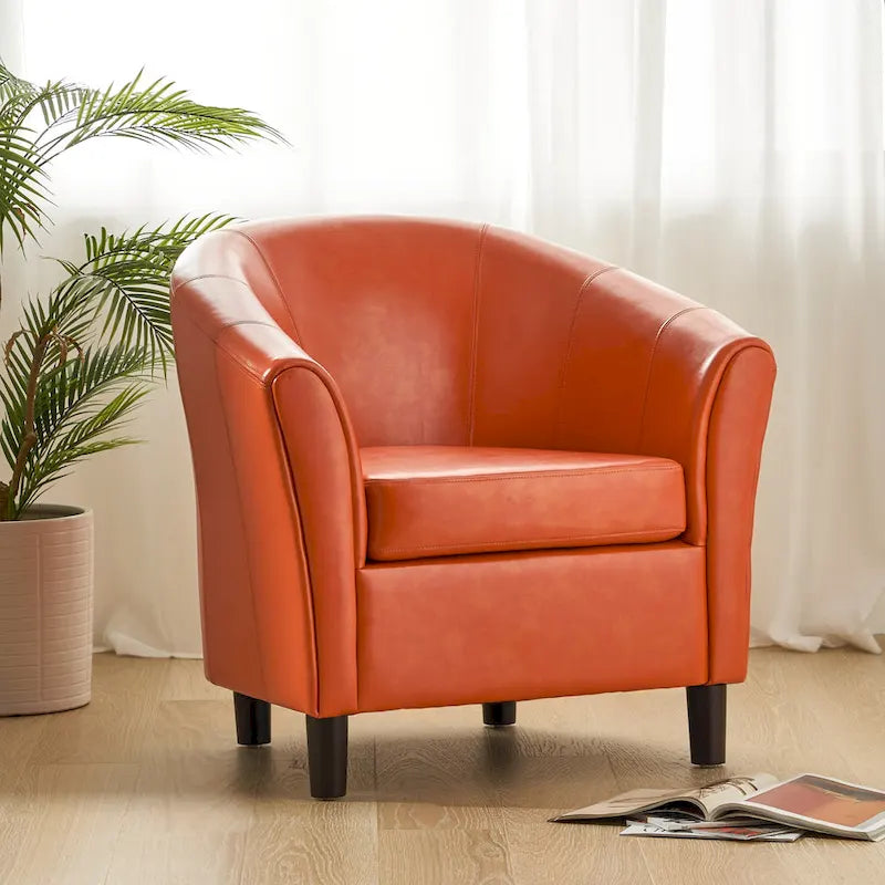 Fauteuil club Napoli en cuir reconstitué style transitionnel par Christopher Knight Home