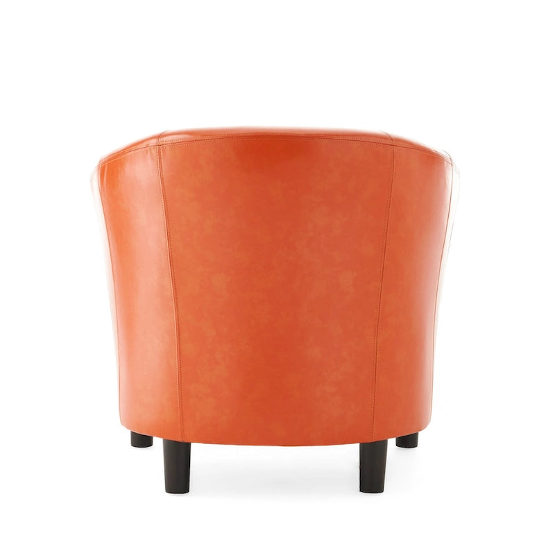 Fauteuil club Napoli en cuir reconstitué style transitionnel par Christopher Knight Home