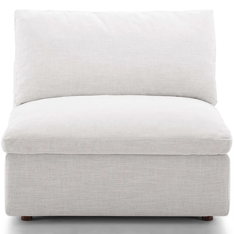 Fauteuil sans accoudoirs Copper Grove Hrazdan rembourré de duvet