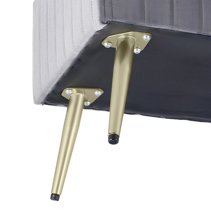 Banc d'entrée moderne capitonné de 24 pouces avec assise rembourrée en velours