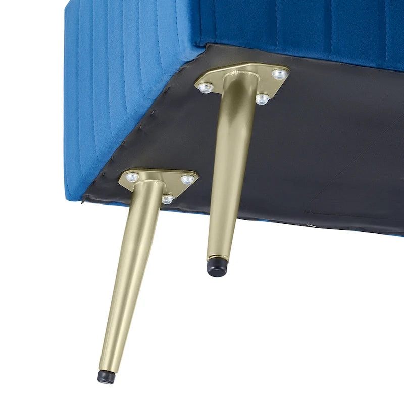 Banc d'entrée moderne capitonné de 24 pouces avec assise rembourrée en velours