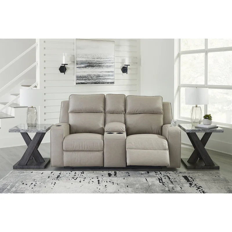 Canapé inclinable deux places avec console, Signature Design by Ashley Lavenhorne - 77 cm (L) x 42 cm (P) x 43 cm (H)