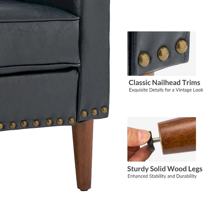 Fauteuil Duarte transitionnel avec accoudoirs inclinés, ensemble de 2