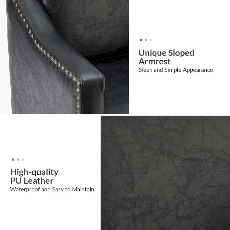 Fauteuil Duarte transitionnel avec accoudoirs inclinés, ensemble de 2