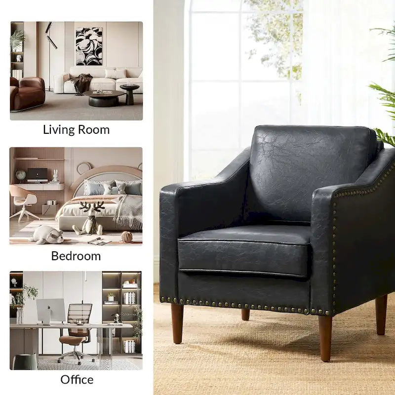 Fauteuil Duarte transitionnel avec accoudoirs inclinés, ensemble de 2