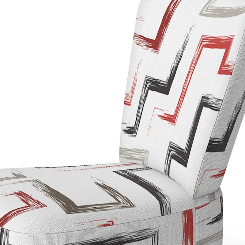 Fauteuil d'appoint et fauteuil rembourrés à motifs géométriques tendance multicolores de Designart