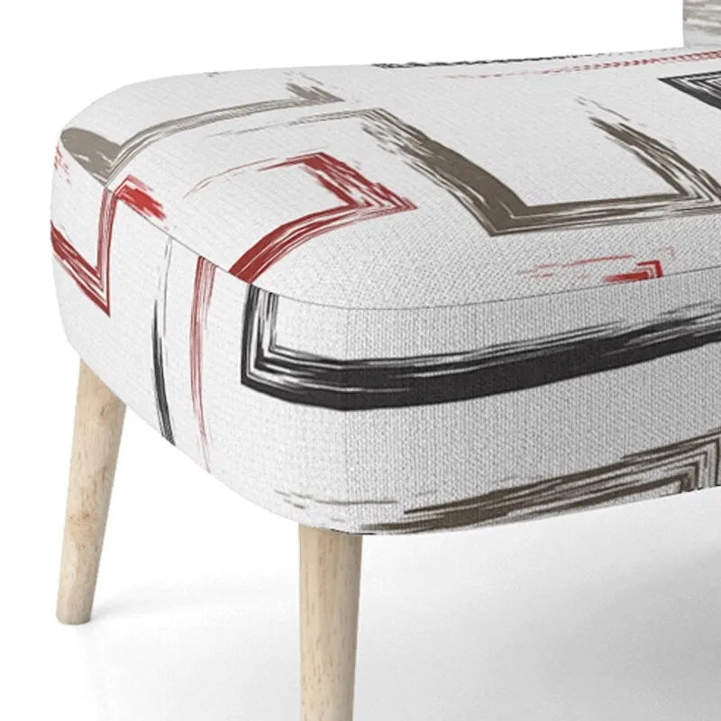 Fauteuil d'appoint et fauteuil rembourrés à motifs géométriques tendance multicolores de Designart