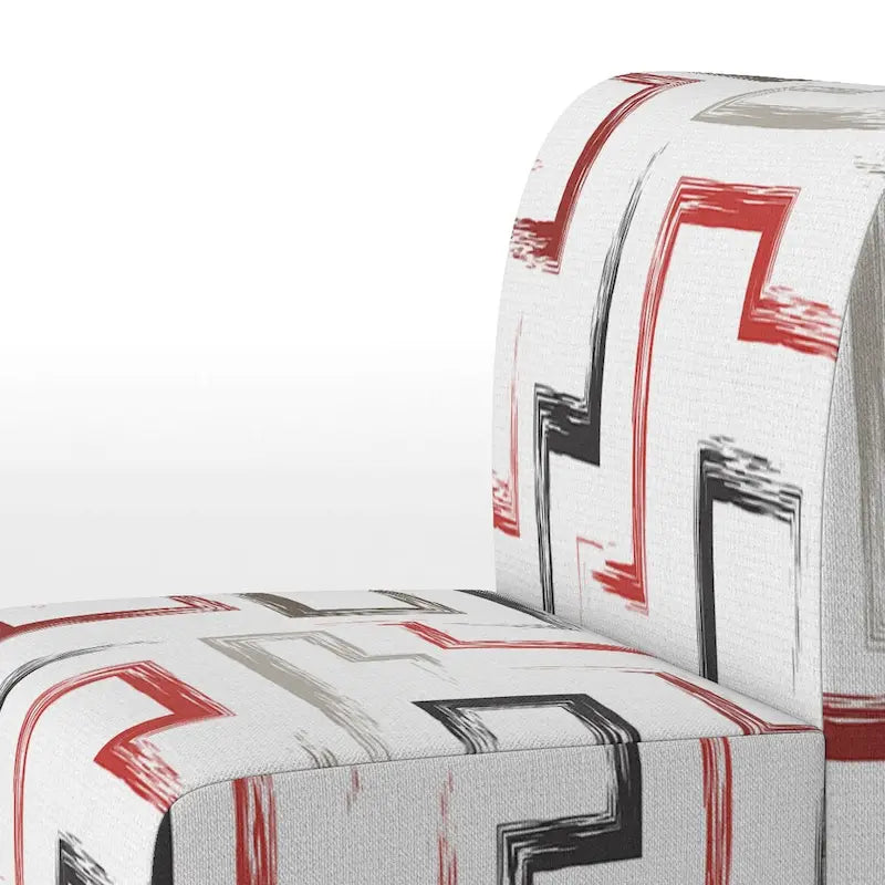 Fauteuil d'appoint et fauteuil rembourrés à motifs géométriques tendance multicolores de Designart