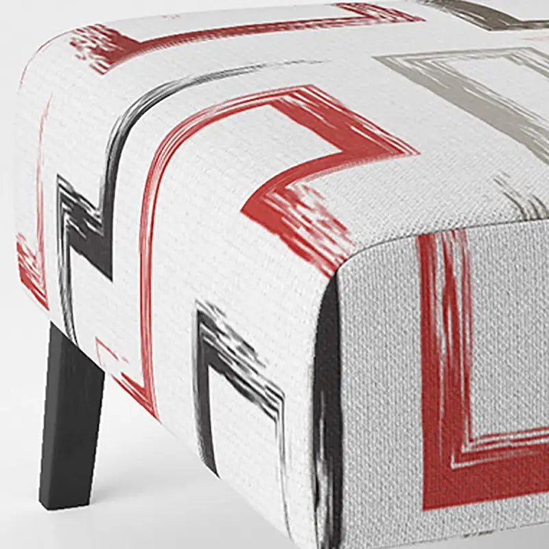 Fauteuil d'appoint et fauteuil rembourrés à motifs géométriques tendance multicolores de Designart