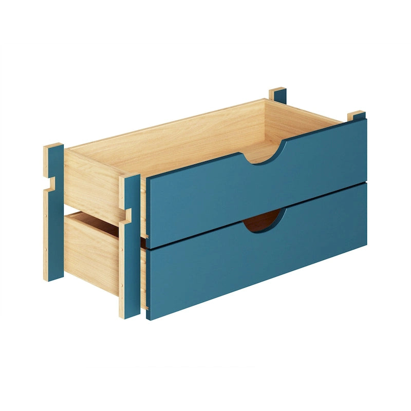 Kit de rangement modulaire à 2 tiroirs pour garde-manger de cuisine, 100 % bois massif, par Palace Imports