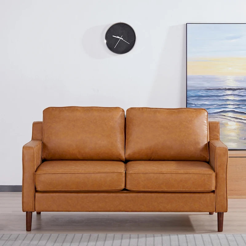 Canapé deux places moderne Sedona, simili lin / cuir végan - Non disponible