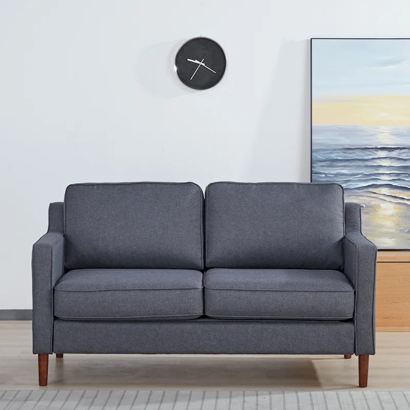 Canapé deux places moderne Sedona, simili lin / cuir végan - Non disponible