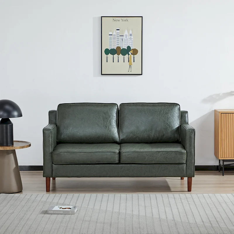 Canapé deux places moderne Sedona, simili lin / cuir végan - Non disponible