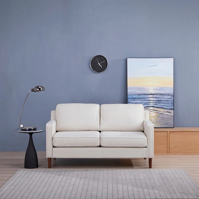 Canapé deux places moderne Sedona, simili lin / cuir végan - Non disponible