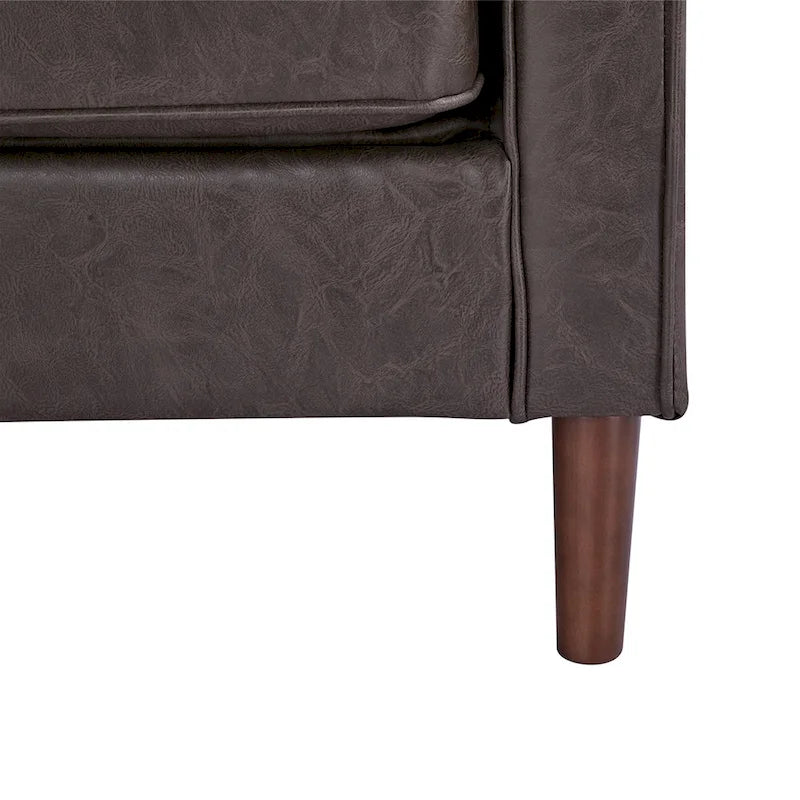 Canapé deux places moderne Sedona, simili lin / cuir végan - Non disponible