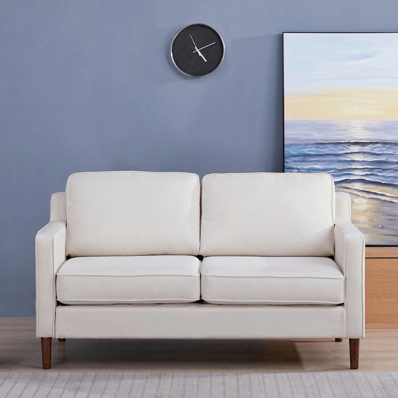 Canapé deux places moderne Sedona, simili lin / cuir végan - Non disponible