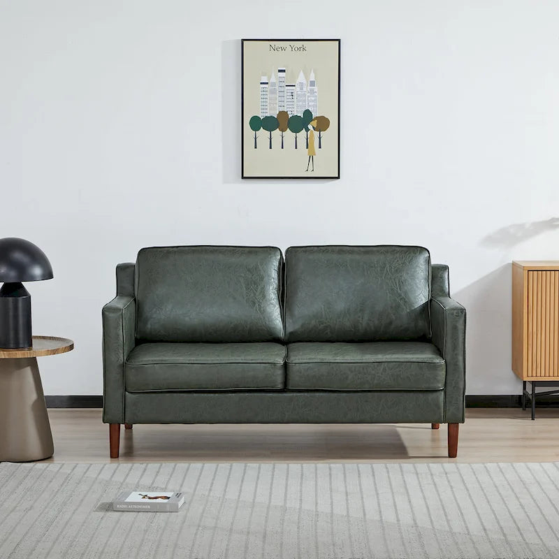 Canapé deux places moderne Sedona, simili lin / cuir végan - Non disponible