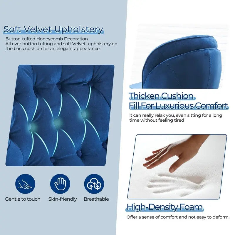 Fauteuil pivotant en velours avec repose-pieds, ensemble fauteuil de lecture rond, pivotant à 360°, structure en métal