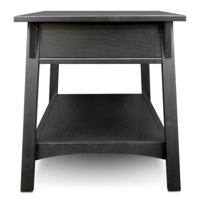 Table basse Leick Home Mission à deux tiroirs avec étagère