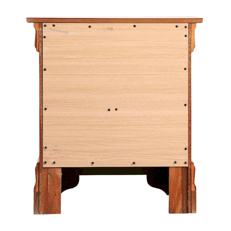 Table de chevet en bois à 2 tiroirs Louis Philippe