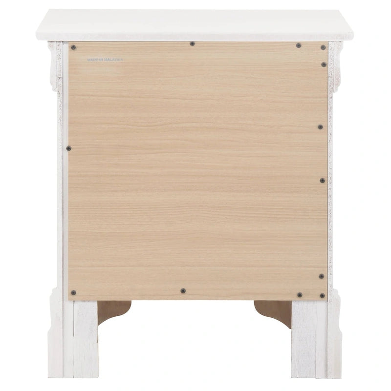 Table de chevet en bois à 2 tiroirs Louis Philippe