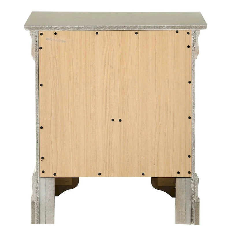 Table de chevet en bois à 2 tiroirs Louis Philippe