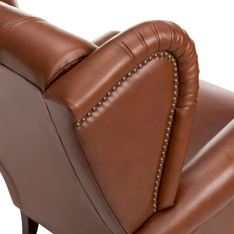 Fauteuil Alex Classic en cuir avec garniture cloutée par HULALA HOME