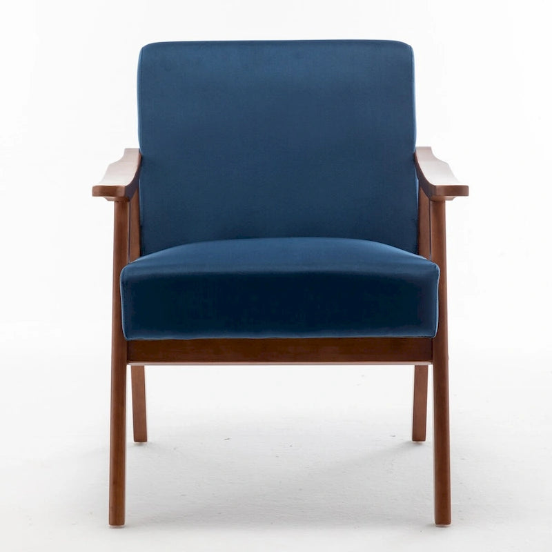 Fauteuil d'appoint moderne du milieu du siècle avec structure en bois massif, lot de 1