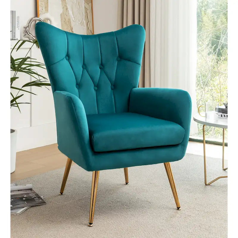 Fauteuil d'appoint rembourré à oreilles de style Mid-Century