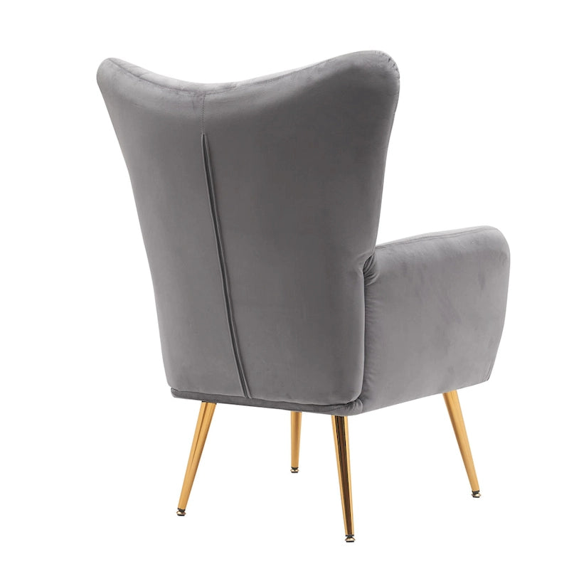 Fauteuil d'appoint rembourré à oreilles de style Mid-Century