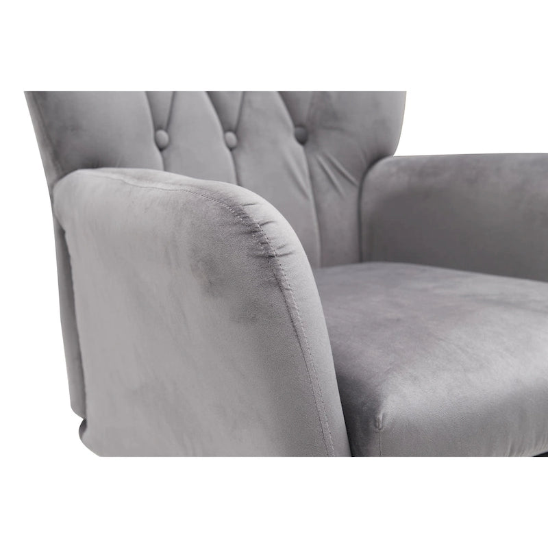 Fauteuil d'appoint rembourré à oreilles de style Mid-Century