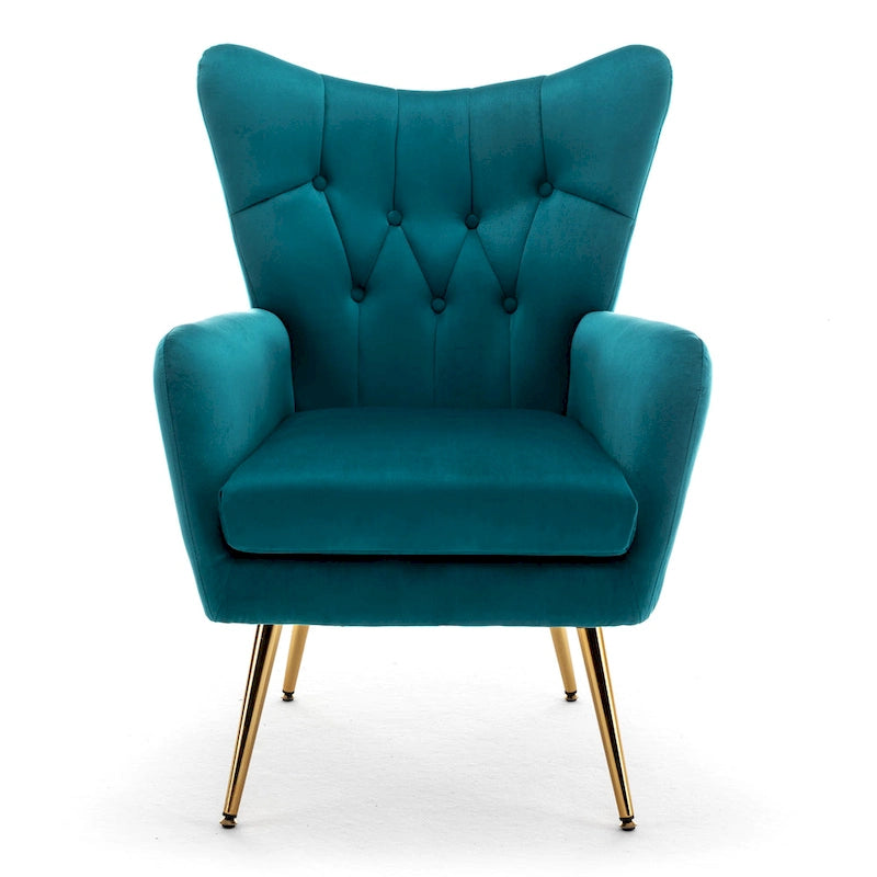 Fauteuil d'appoint rembourré à oreilles de style Mid-Century