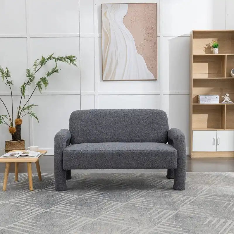 Canapé SEYNAR Mid-Century Modern Boucle 51 en bois massif incurvé