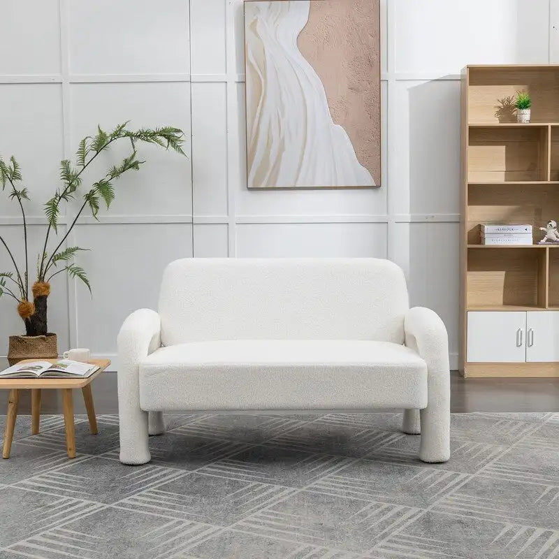 Canapé SEYNAR Mid-Century Modern Boucle 51 en bois massif incurvé