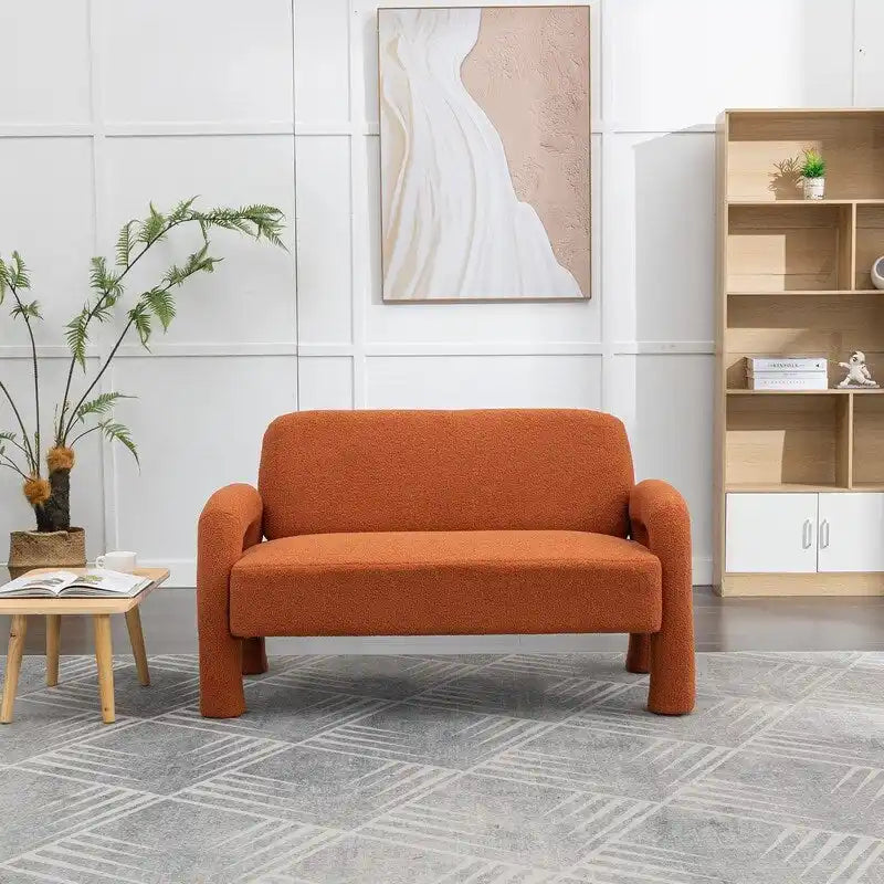 Canapé SEYNAR Mid-Century Modern Boucle 51 en bois massif incurvé