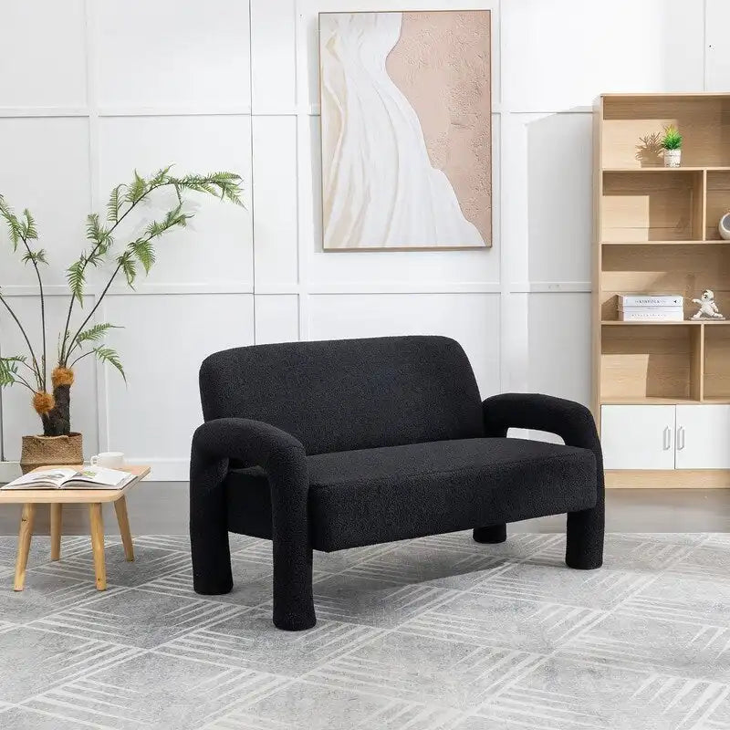 Canapé SEYNAR Mid-Century Modern Boucle 51 en bois massif incurvé