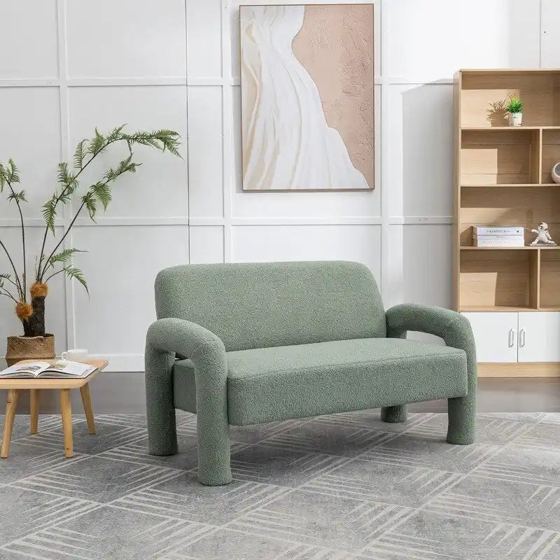 Canapé SEYNAR Mid-Century Modern Boucle 51 en bois massif incurvé