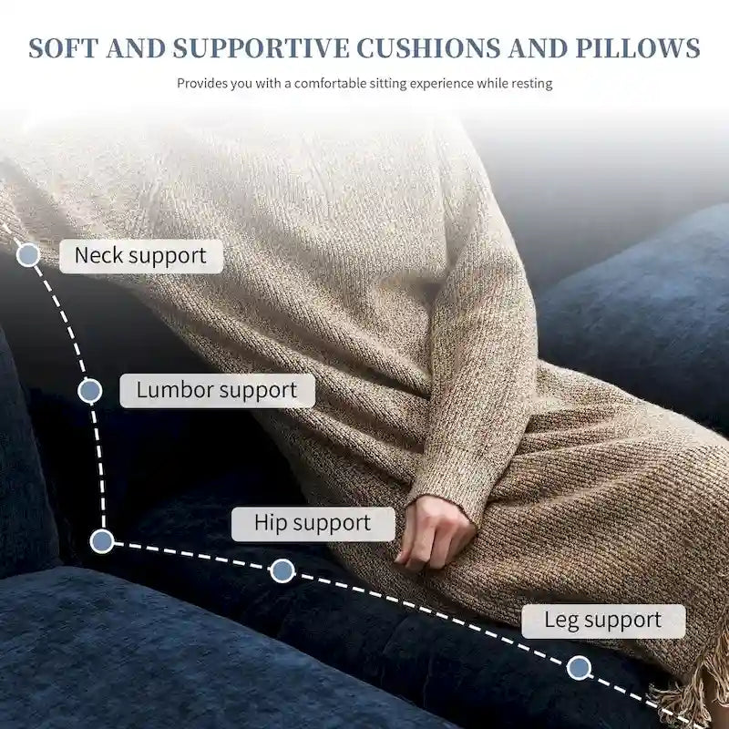 Canapé d'angle en chenille Cloud 118 x 55 cm avec coussins d'assise doubles, canapé-lit 5 places avec méridienne