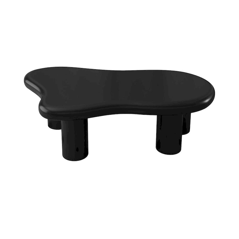 Table basse noire en forme de nuage de 40 pouces pour salon