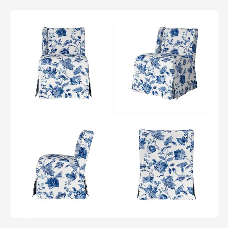 Fauteuil Falk sans accoudoirs, style ferme, avec housse amovible et pieds en bois massif, par HULALA HOME