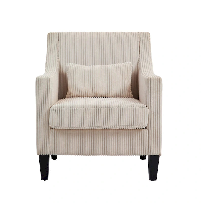 Fauteuil HOMEFUN en velours côtelé, style moderne du milieu du siècle, avec structure en bois, pour salon